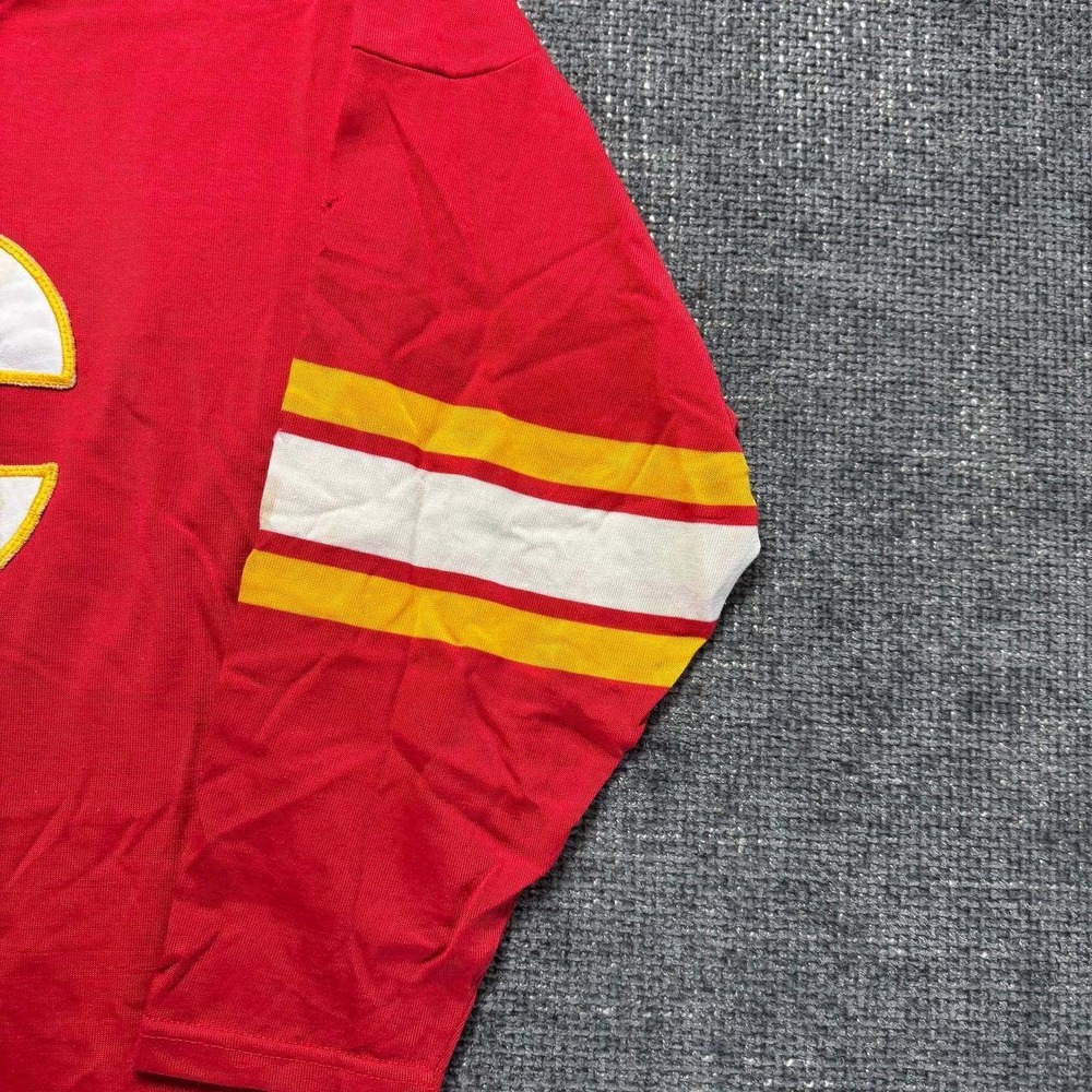 Vintage Calgary Flames NHL Jersey‎ Mens XL Red 80s Hockey Mesh Streetwear - Picture 3 of 13